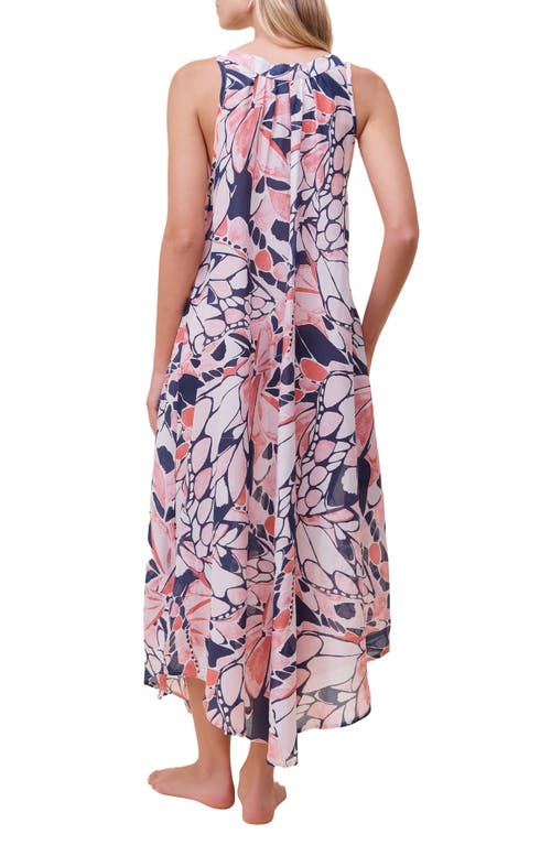 Papinelle Papillon Panel Front Maxi Nightgown In Wild Rose