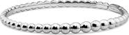 DEVATA Beaded Ball Bangle Bracelet in Rhodium Plated Sterling Silver