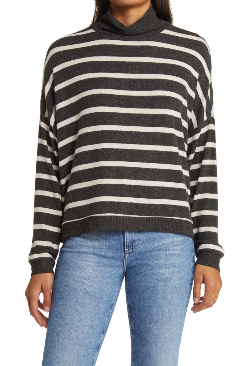 Cloud Mock Neck Sweater, Main, color, CHARCOAL C