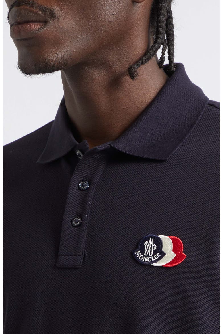 Logo Patch Cotton Piqué Polo, Alternate, color, BLACK NAVY