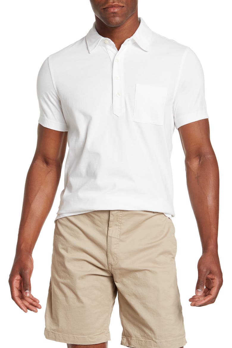 Cotton Jersey Solid Pocket Polo, Main, color, WHITE