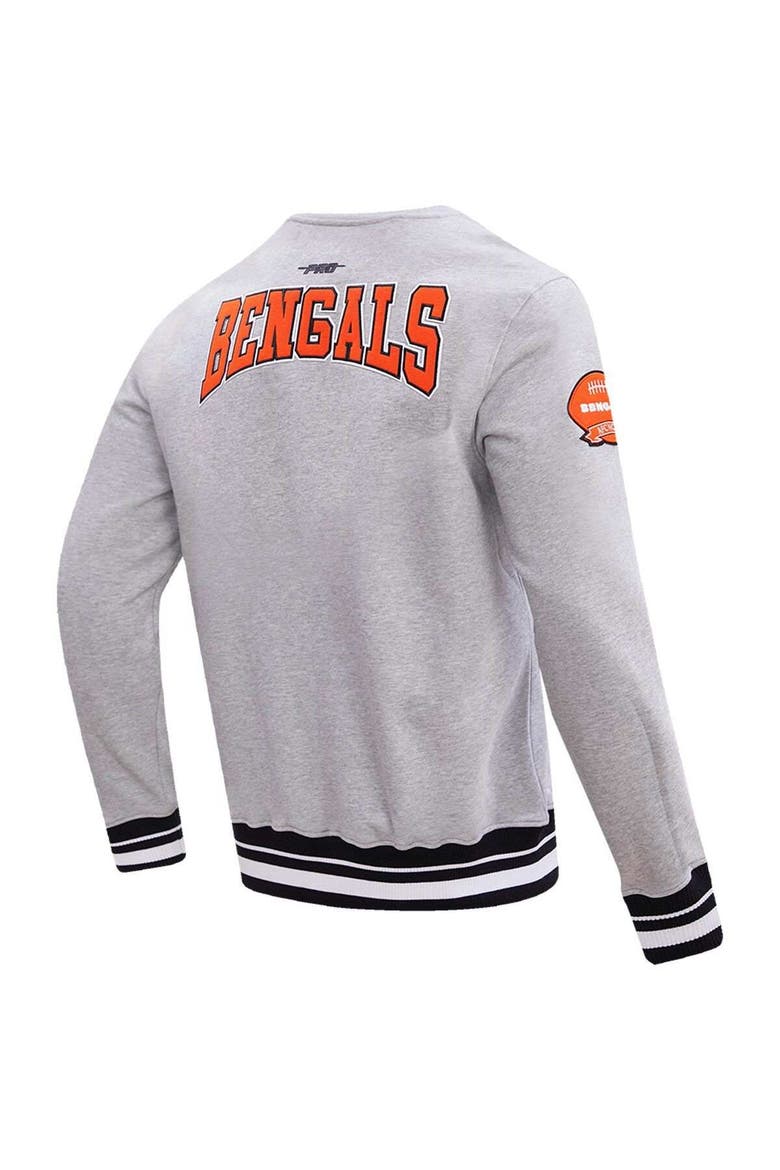Men's Pro Standard Heather Gray Cincinnati Bengals Crest Emblem Pullover Sweatshirt, Alternate, color, Heather Gray