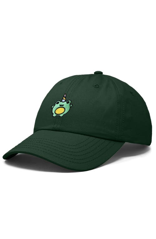 Dalix Froggy Unicorn Embroidered Cap In Dark Green