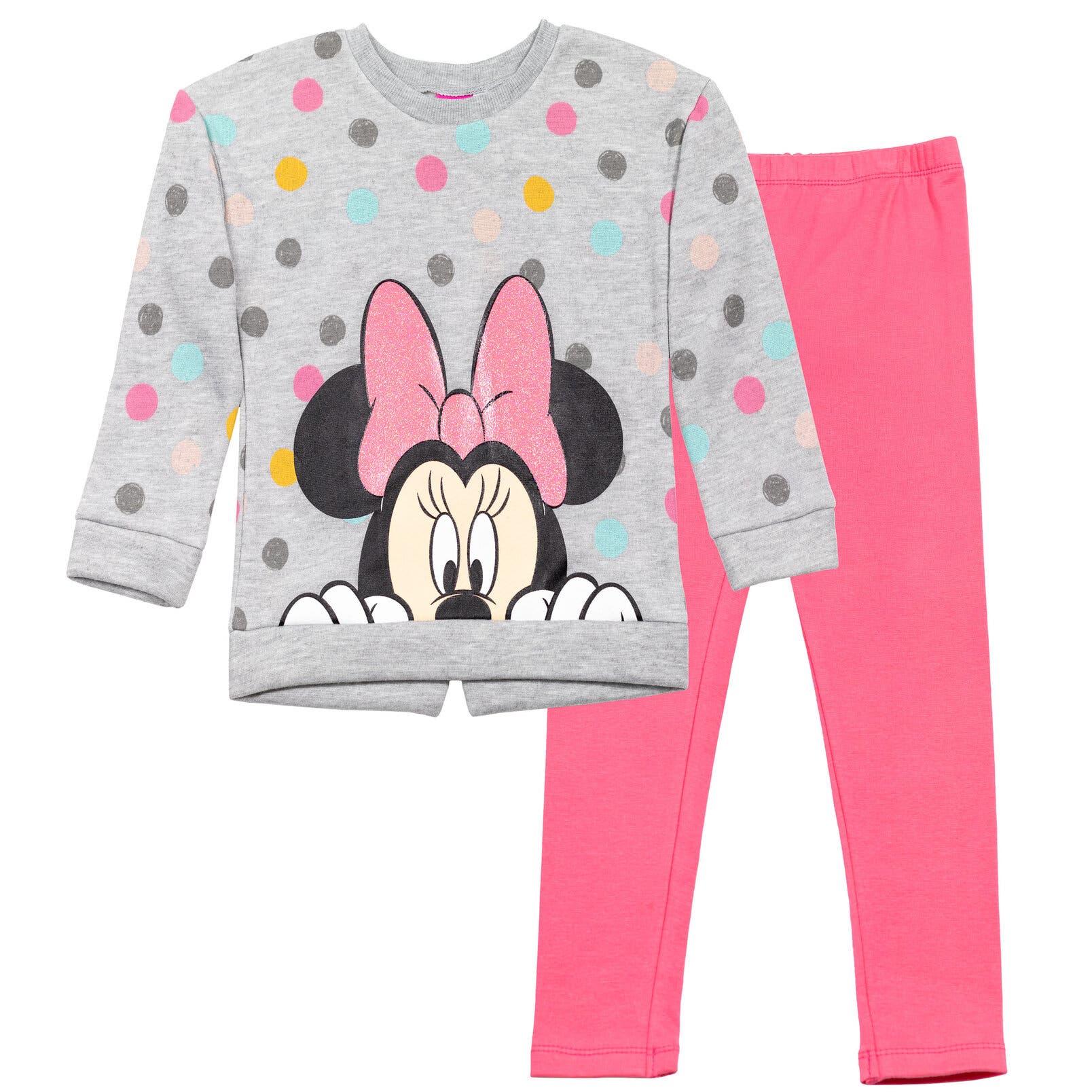 Disney Sweatshirt & Leggings Set in Grey/pink 