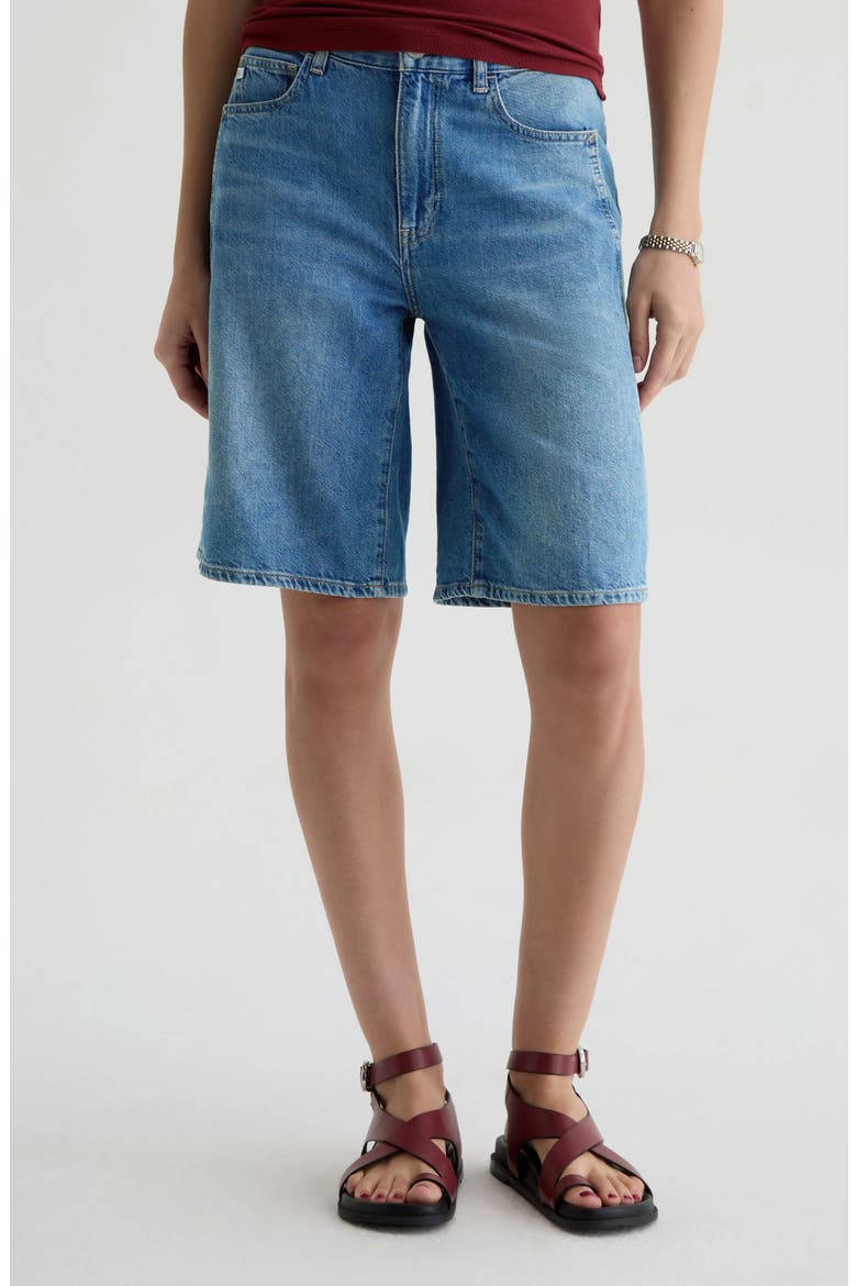 Thalia Denim Bermuda Shorts, Main, color, GALAXY