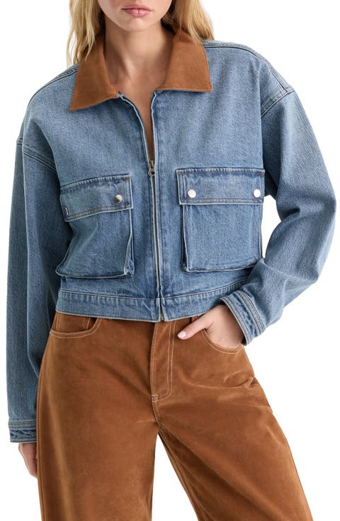 Swing Cropped Denim Jacket