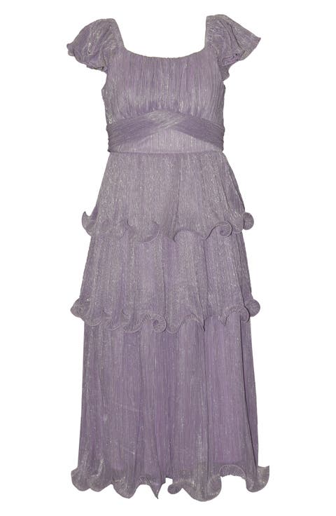 Kids' Metallic Tiered Dress (Big Kid)