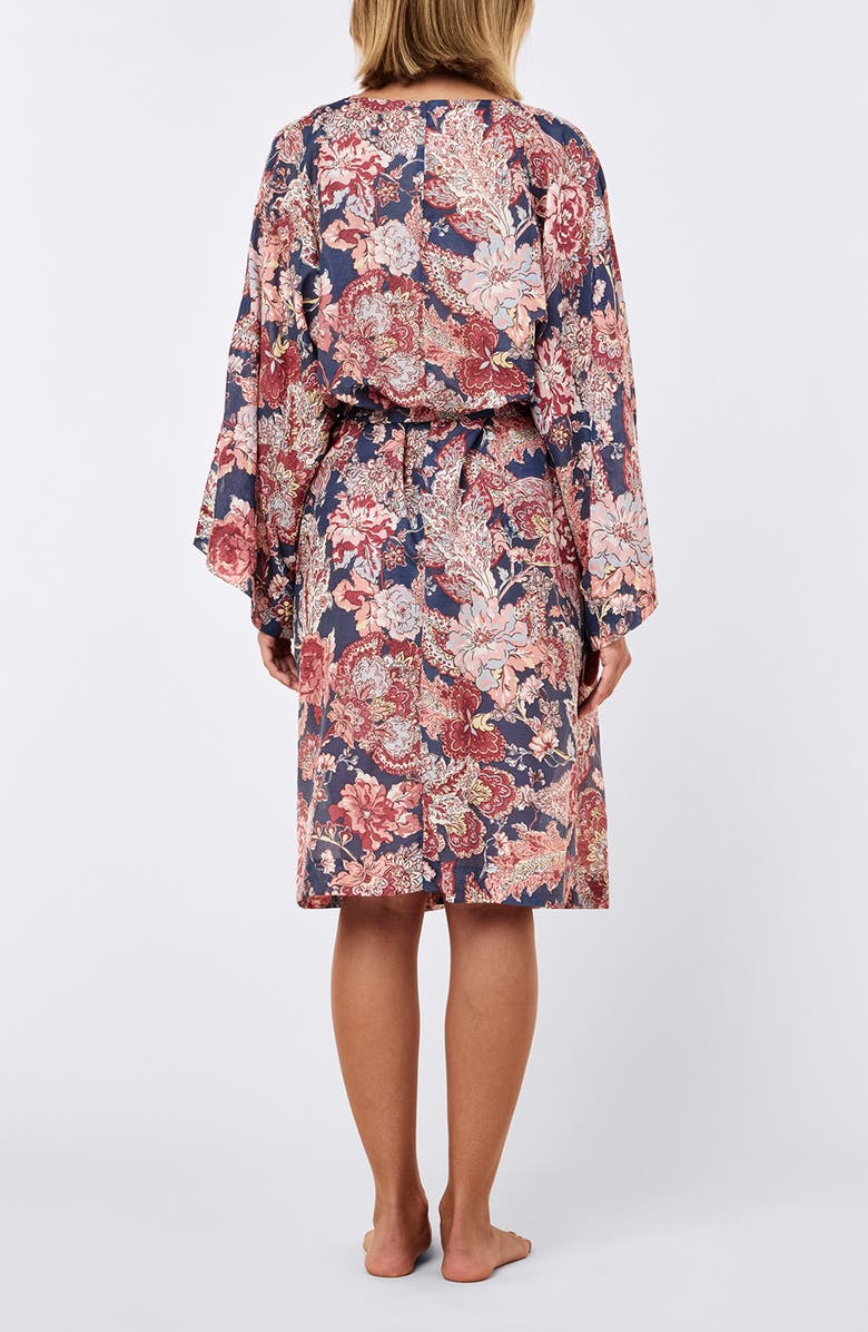 Papinelle Ella Cotton & Silk Robe, Alternate, color, Blue Indigo