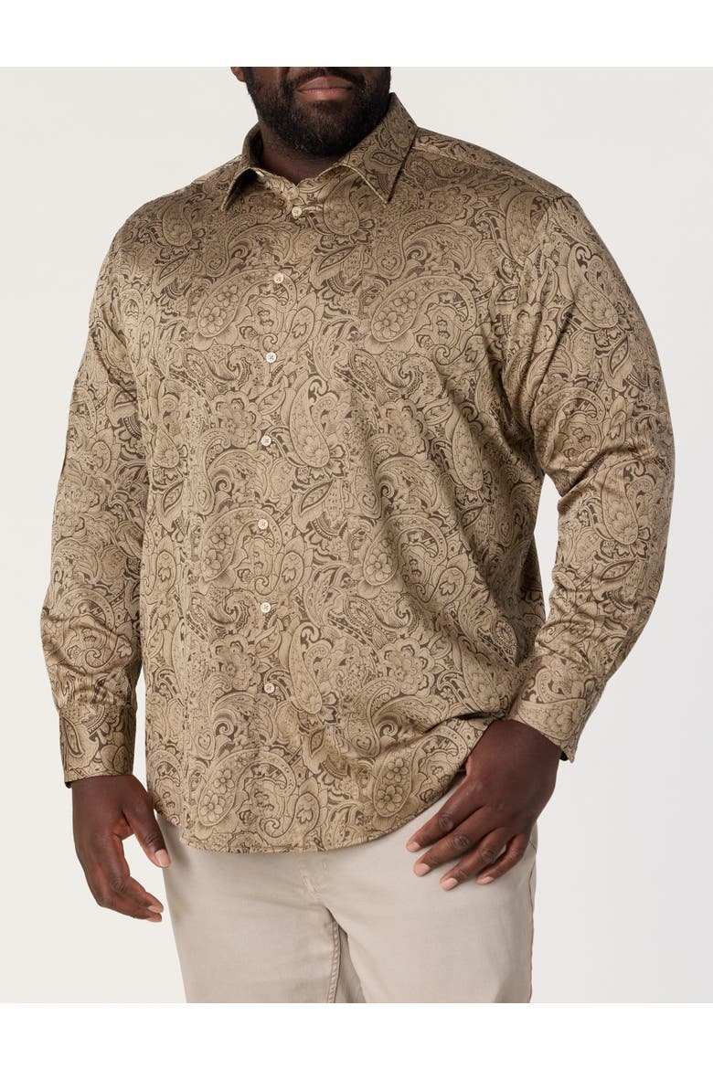 Big & Tall  Hudson Sport Shirt, Alternate, color, KHAKI