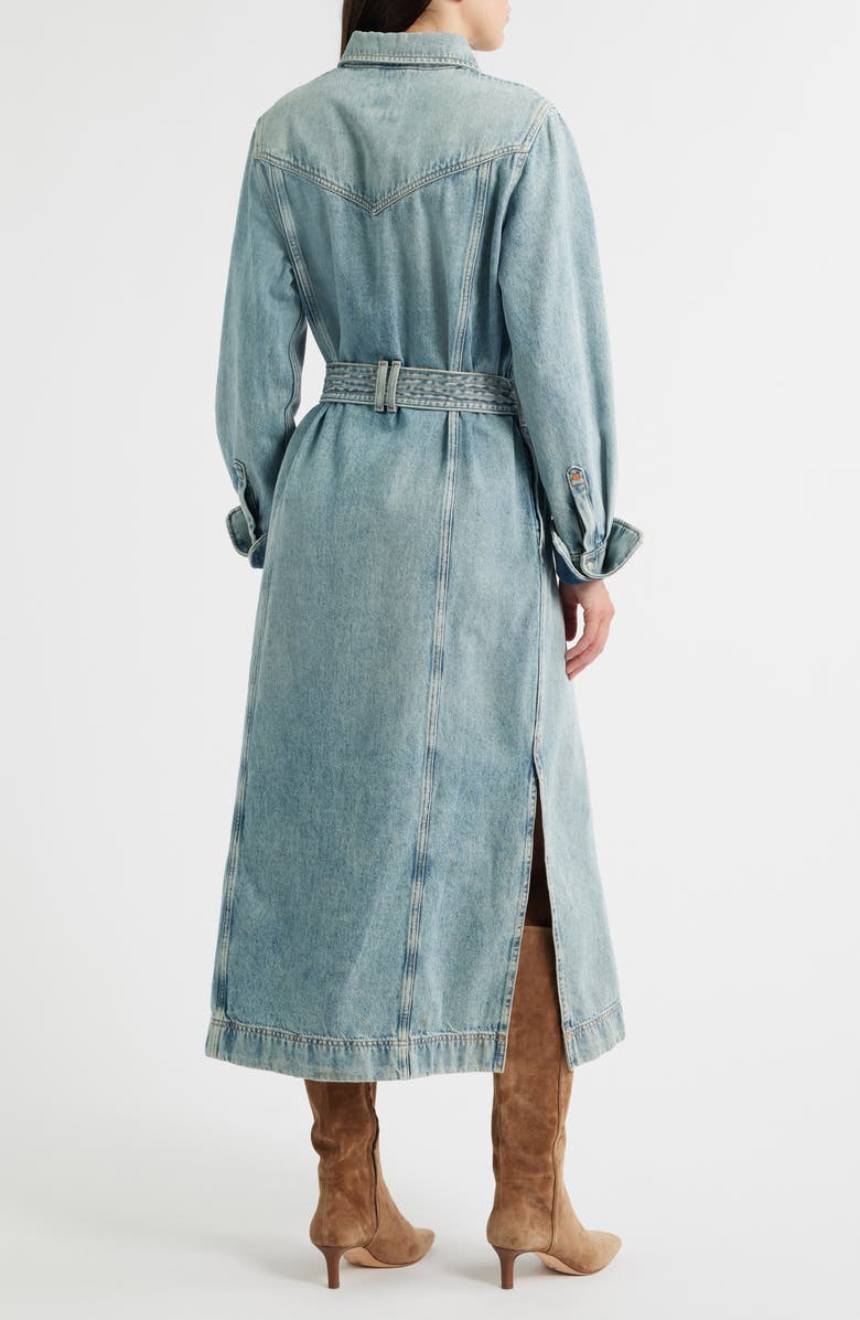 BOSS Orange Long Sleeve Belted Denim Shirtdress, Alternate, color, Dk Bu