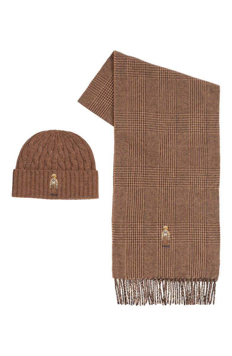 Polo Ralph Lauren Charles Bear Boxed Gift Set, Main, color, Brown Heather