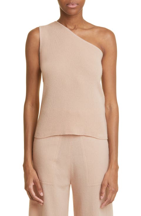 Vetro One-Shoulder Rib Wool & Cashmere Tank