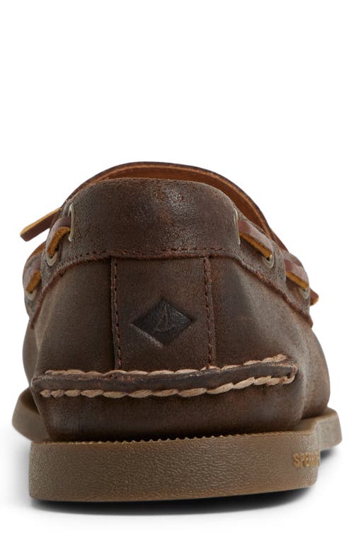 Sperry Authentic Original 1 Eye Boat Shoes Dark Brown In Brown