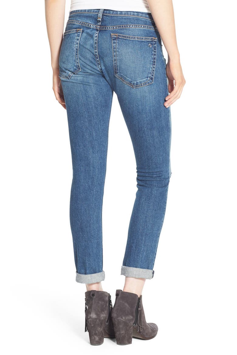 'Dre' Distressed Slim Boyfriend Jeans, Alternate, color, EAST LAKE