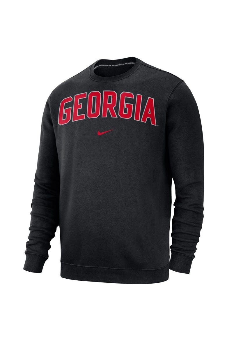 Men's Nike Black Georgia Bulldogs Club Fleece Sweatshirt, Alternate, color, Black