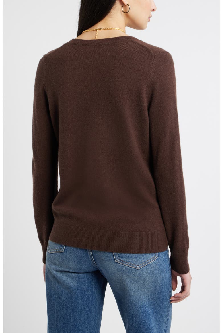 V-Neck Cashmere Sweater, Alternate, color, BROWN MOLE