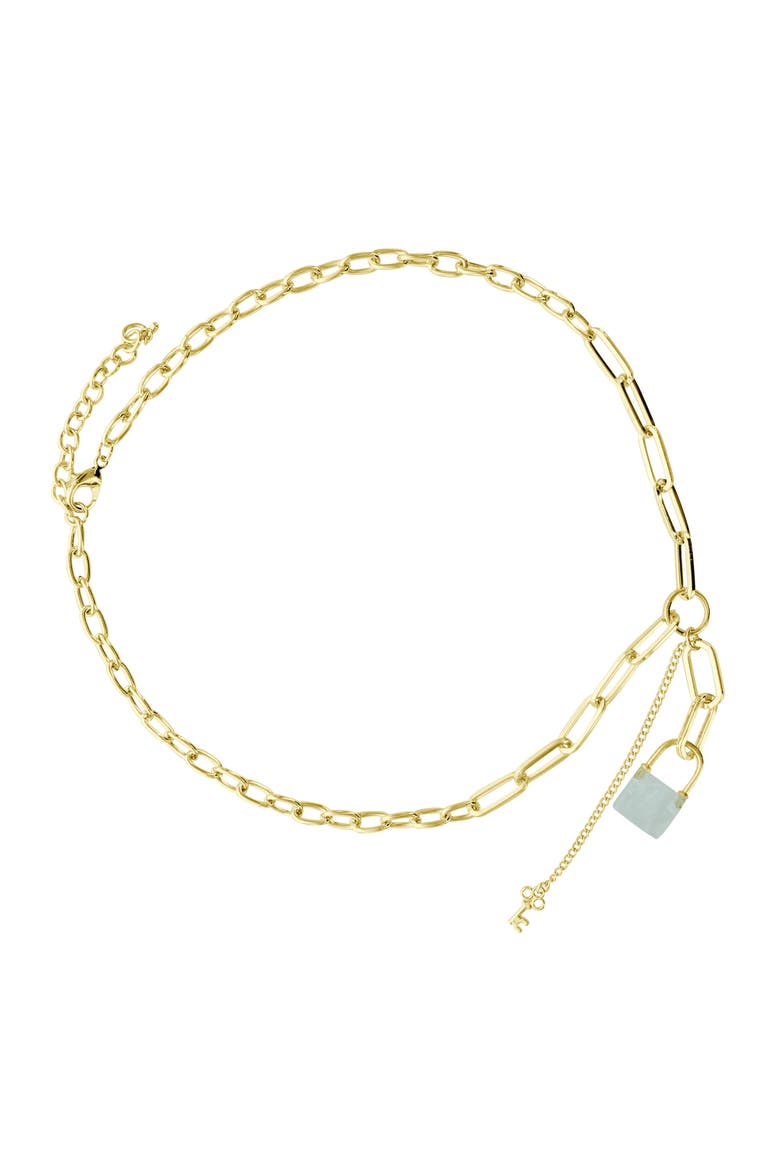 On Lock Pendant Necklace, Alternate, color, GOLD / WHITE
