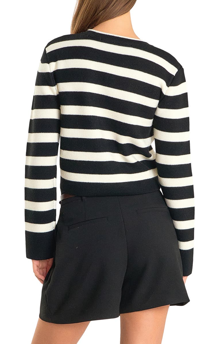 Endless Rose J'Adored Beaded Cardigan, Alternate, color, Black/ White