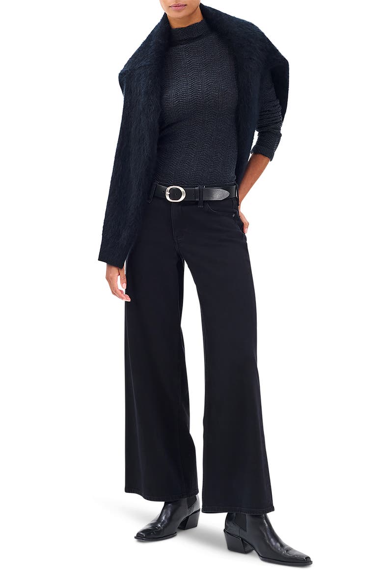 Andi Mid Rise Wide Leg Jeans, Alternate, color, BLACK