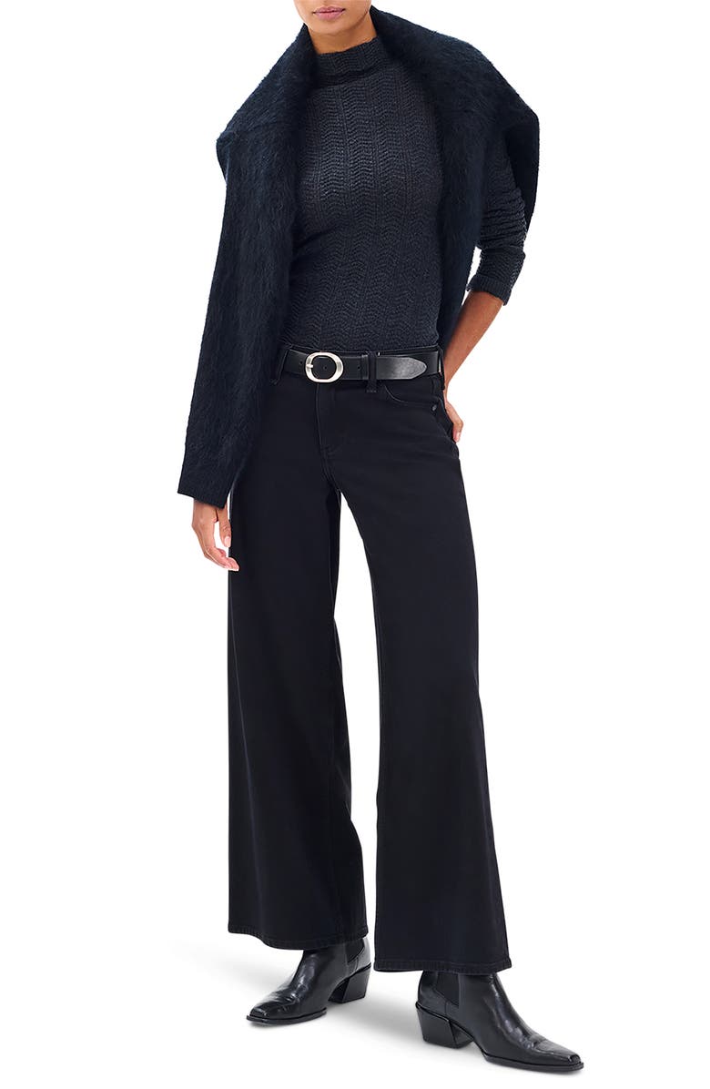 rag & bone Andi Low Rise Wide Leg Jeans, Alternate, color, Black