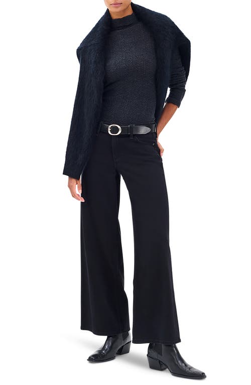 Rag & Bone Aiden High Rise Wide Leg Jeans In Black In Black