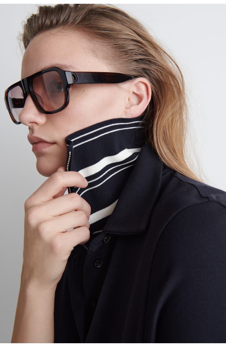 COS Jersey Polo Mini Dress, Alternate, color, Navy