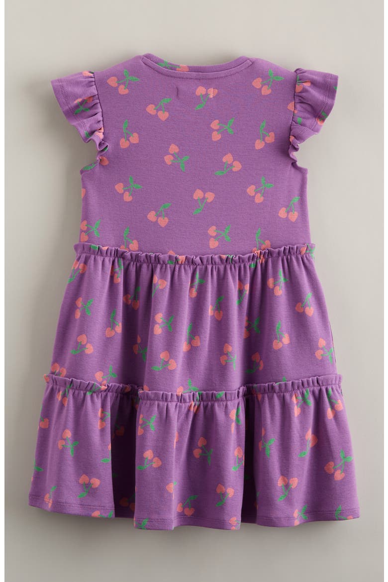 Kids' Print Cotton Dress, Alternate, color, PURPLE FOXGLOVE CHERRY HEARTS