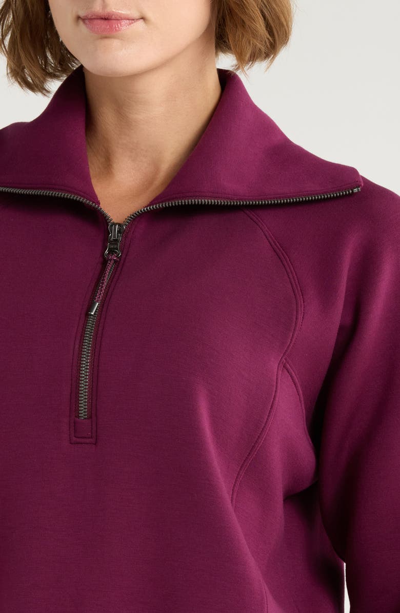 SPANX<sup>®</sup> AirEssentials Half Zip Sweatshirt, Alternate, color, Plum Berry
