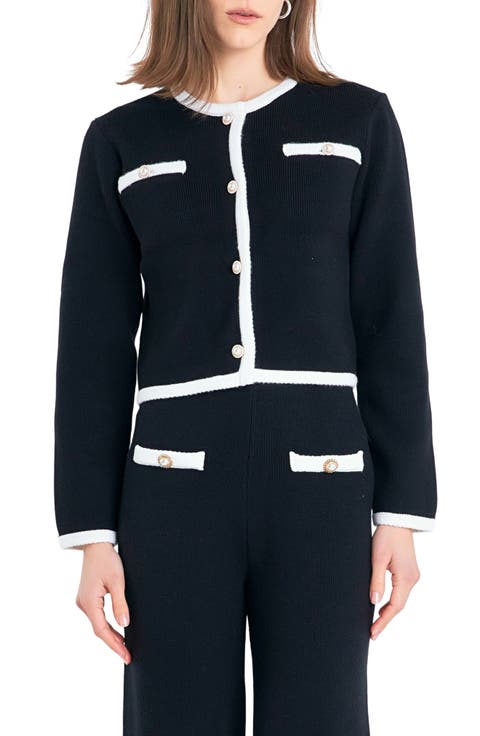 Colorblock Crop Cardigan