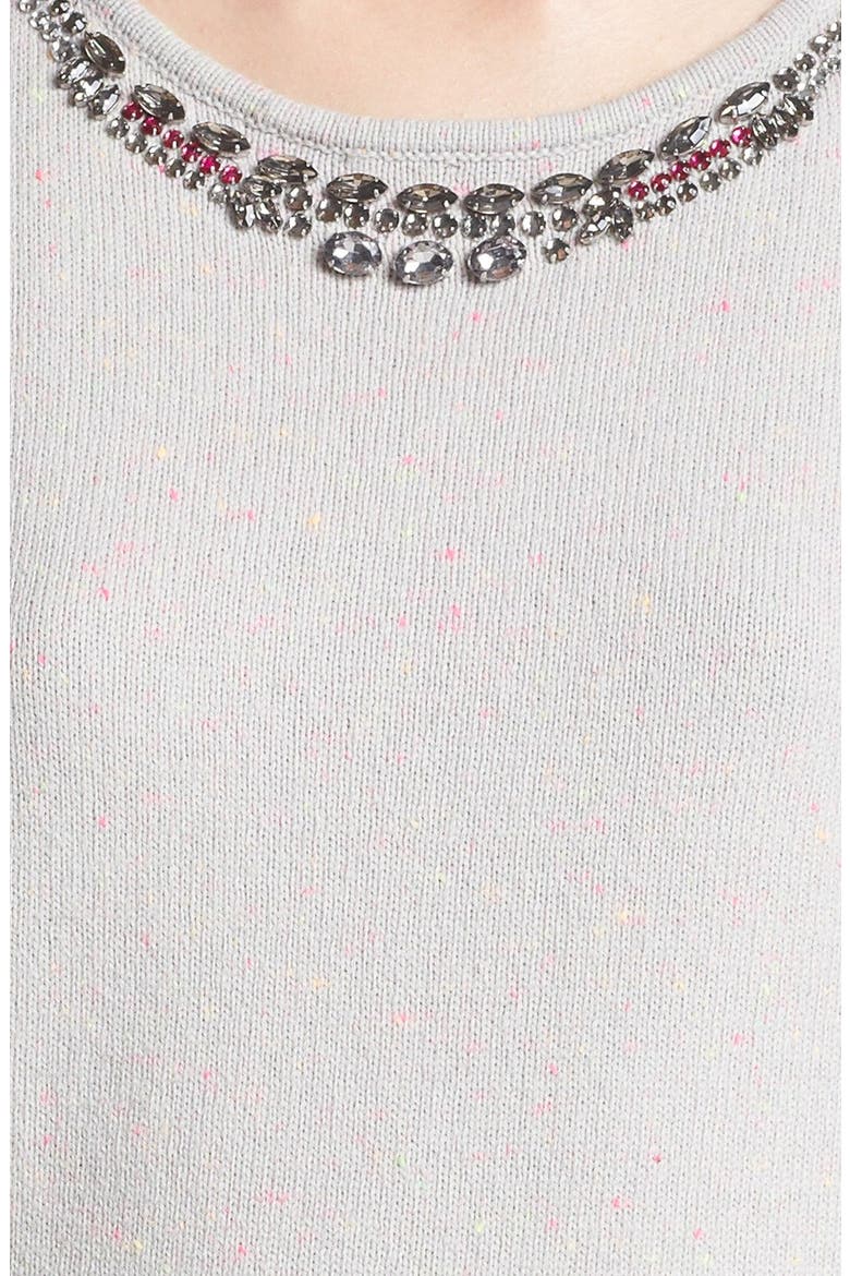 Hinge® Jewel Embellished Sweater, Alternate, color, GREY FLECK