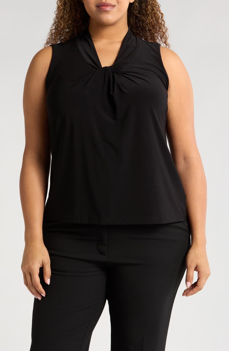 KASPER Twist Neck Sleeveless Top, Main, color, Black