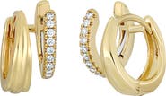 Bony Levy 18K Gold & Diamond Layered Hoop Earrings