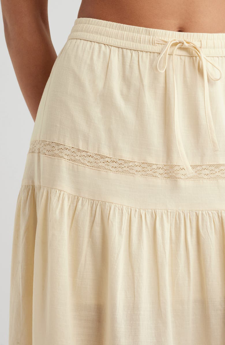 BP. Tiered Cotton Maxi Skirt, Alternate, color, Ivory Gleam