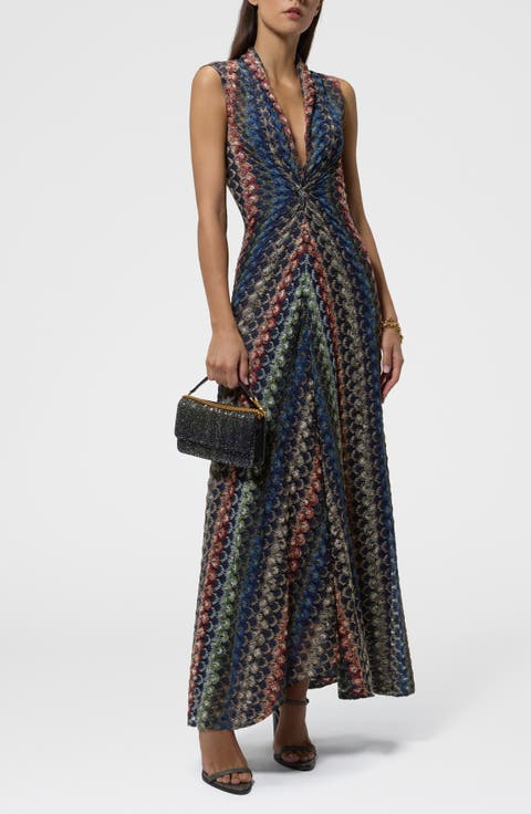 Metallic Sleeveless Maxi Dress
