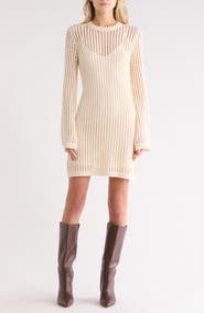 FRAME The Crochet Bell Sleeve Cotton Dress