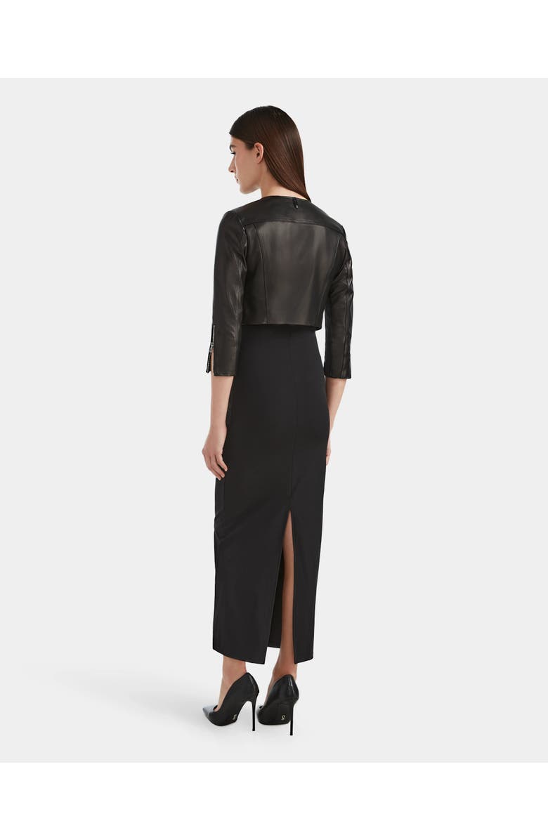 Rudsak WINNI Black Cropped Leather Biker Jacket for Women, Alternate, color, Black