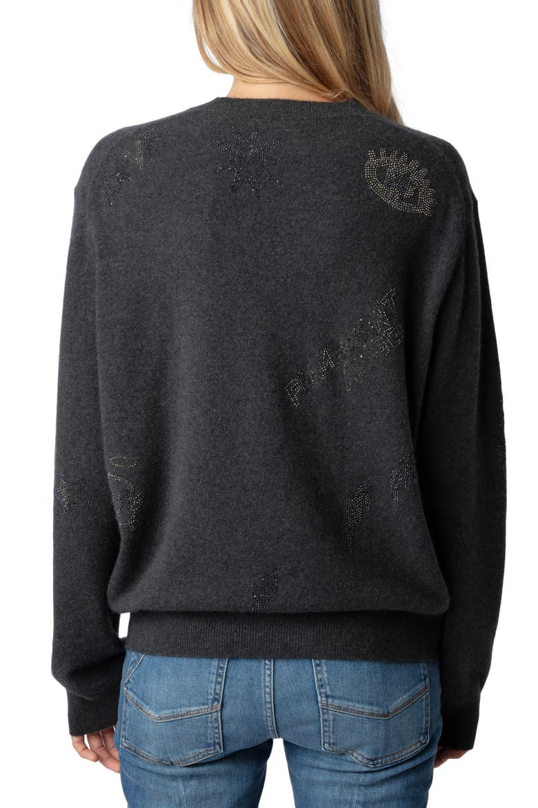 Bead Detail Cashmere Sweater, Alternate, color, KAKI SLATE