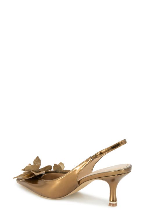 Kenneth Cole Davia Slingback Pointed Toe Pump In Bronze Leather