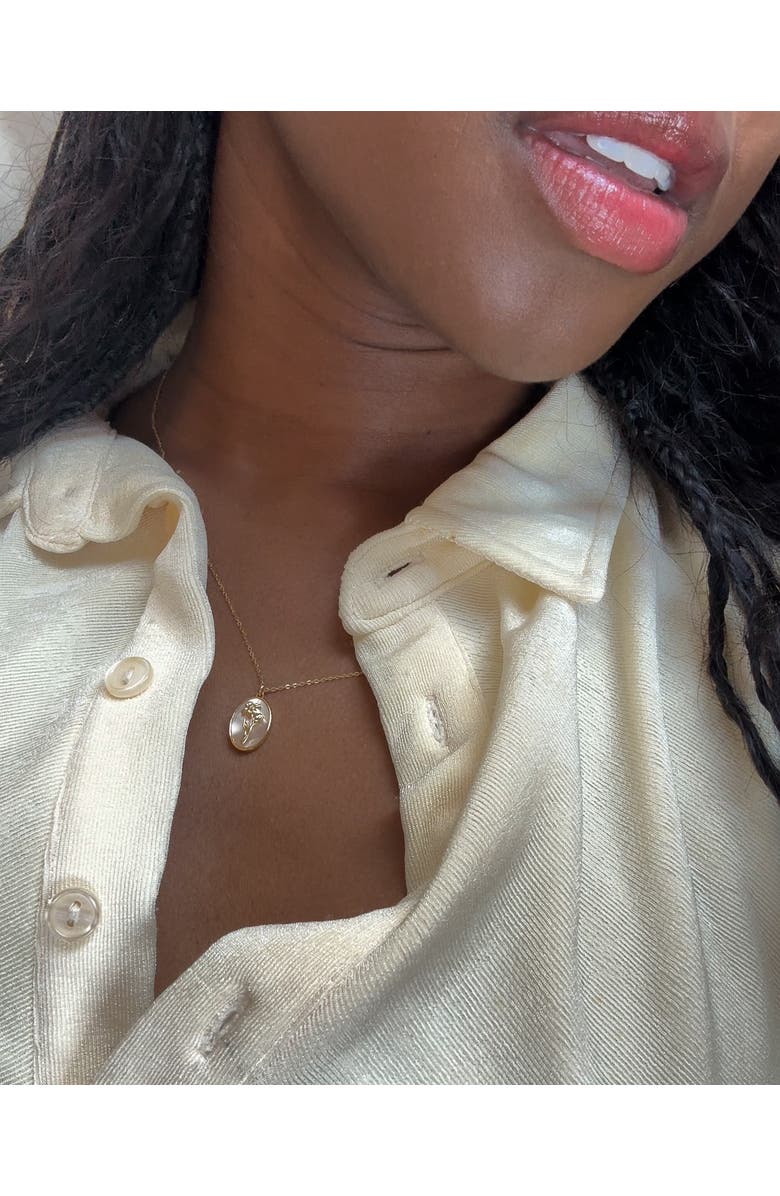 Set & Stones Katrina Birth Flower Necklace, Alternate, color, Gold / June