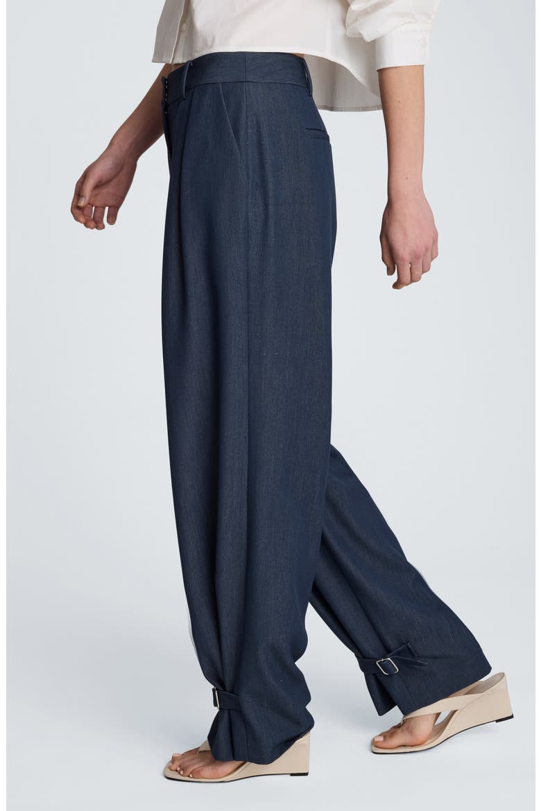High Waist Belted Cuff Tapered Pants, Alternate, color, MIDNIGHT MELANGE