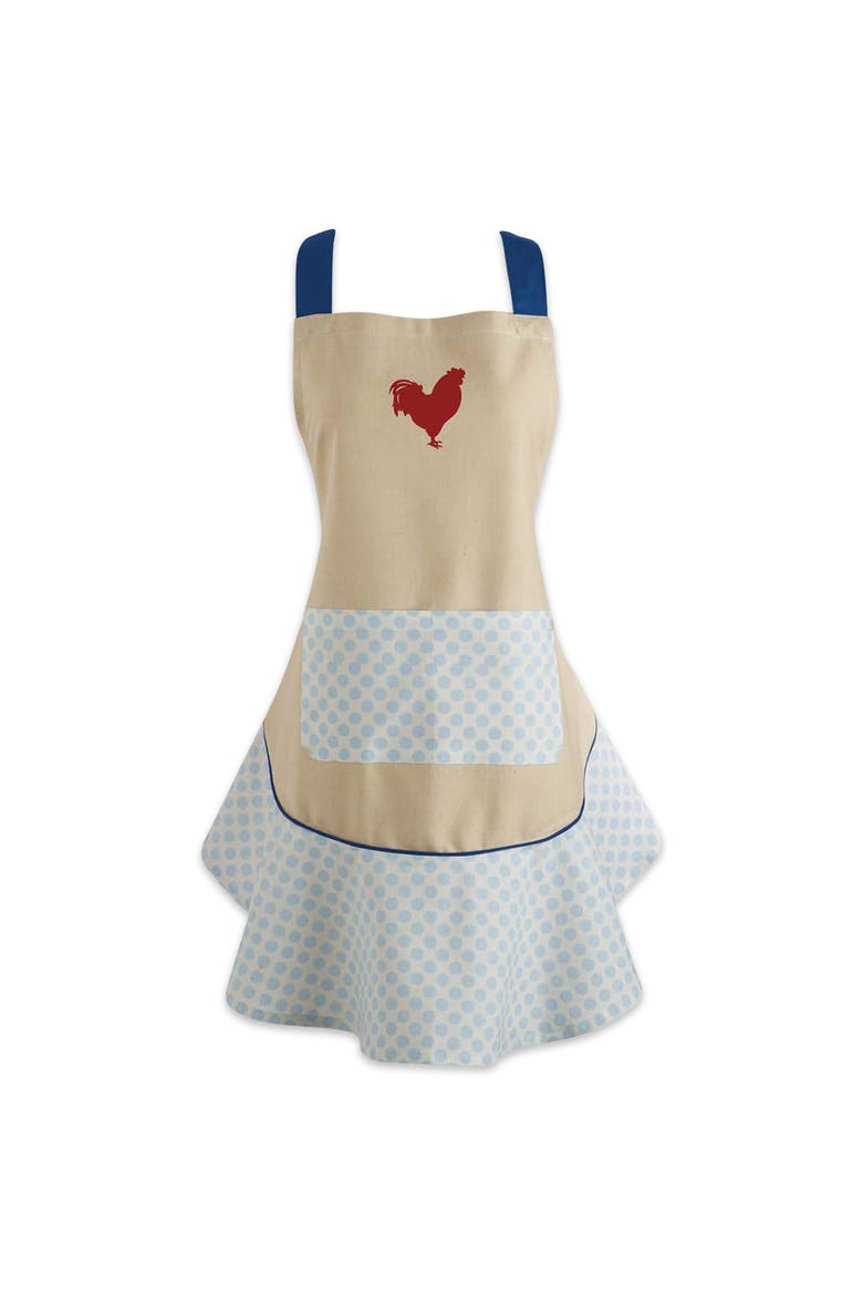 Cotton Ruffle Apron, Main, color, Red Rooster