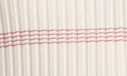Vince Striped Short Sleeve Crew Top Oat Shell Combo