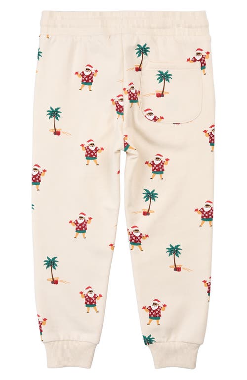 Miles Baby Kids' Hawaiian Santa Print French Terry Joggers In Neutral