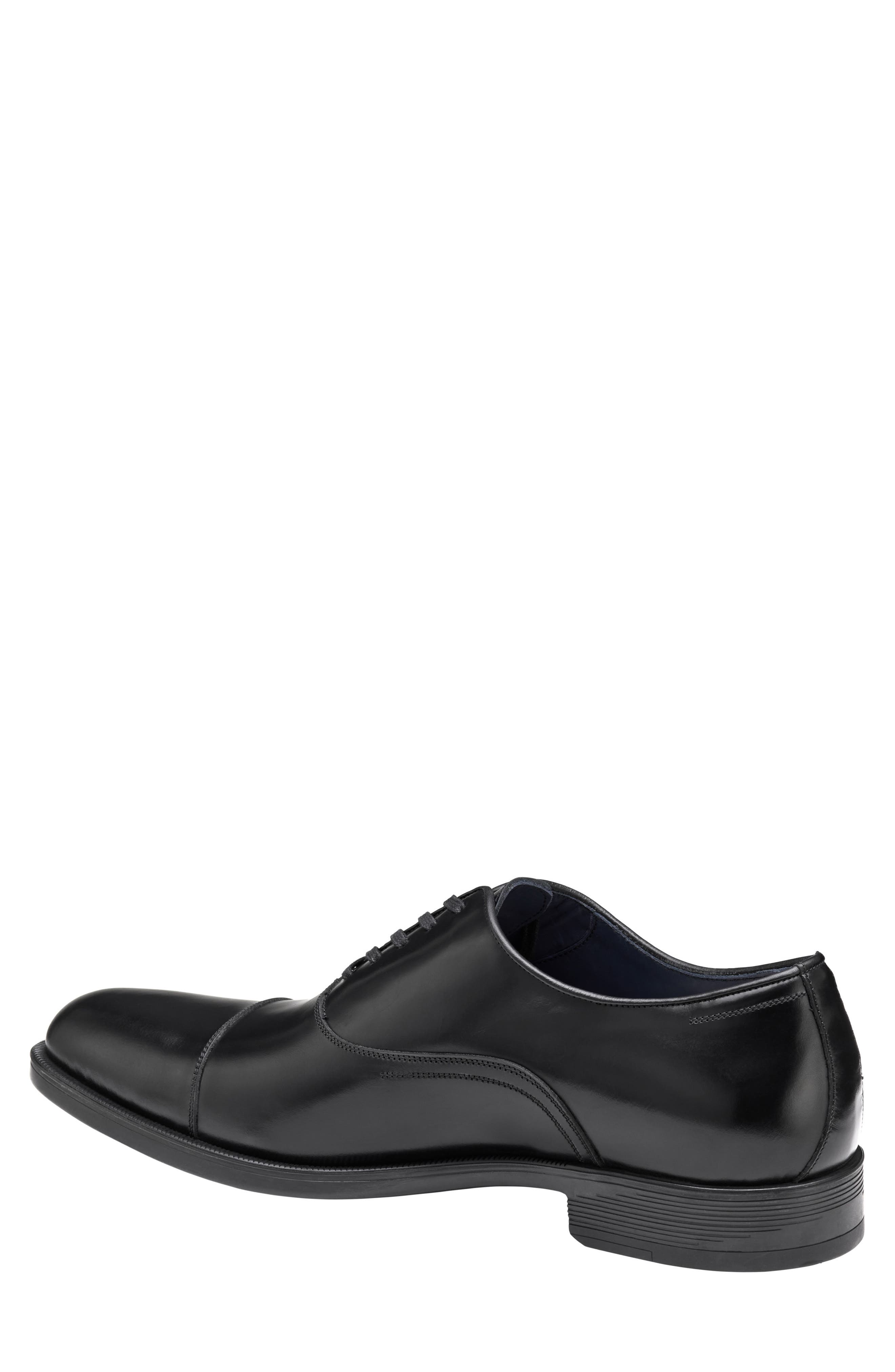 Johnston & Murphy Flynch Cap Toe Oxford, Alternate, color, Black Italian Calfskin