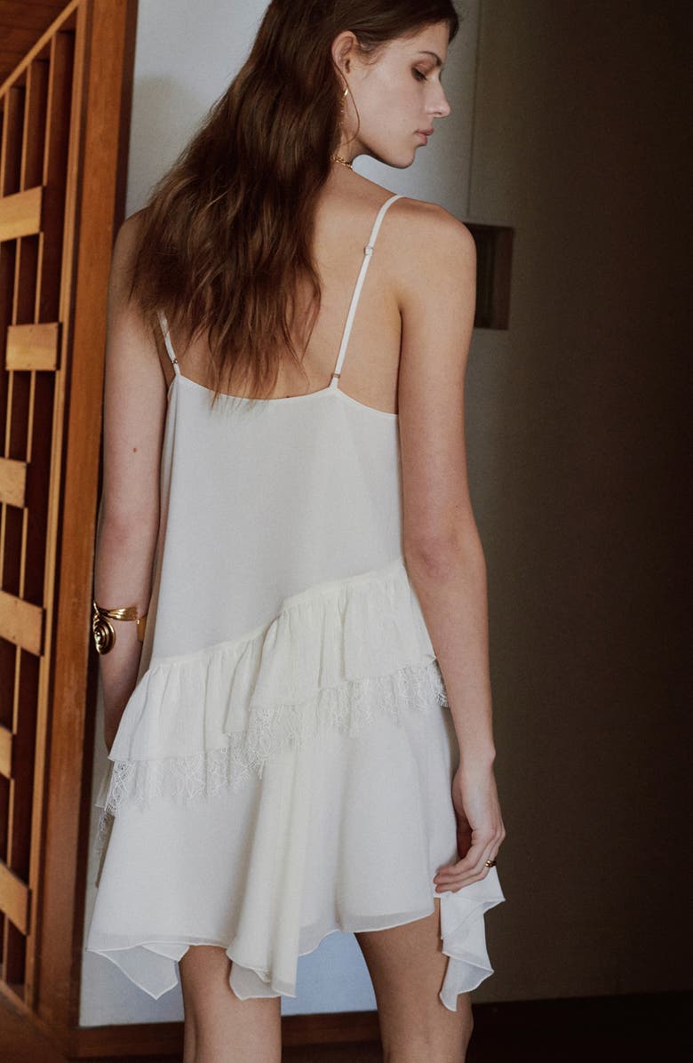 MANGO Sieni Lace Detail Dress, Alternate, color, Ecru