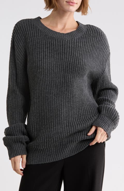 Chunky Ribbed Crewneck Sweater
