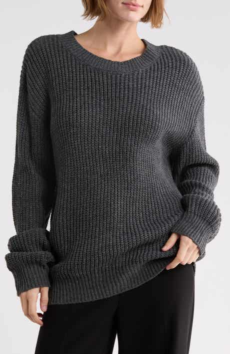 Chunky Ribbed Crewneck Sweater