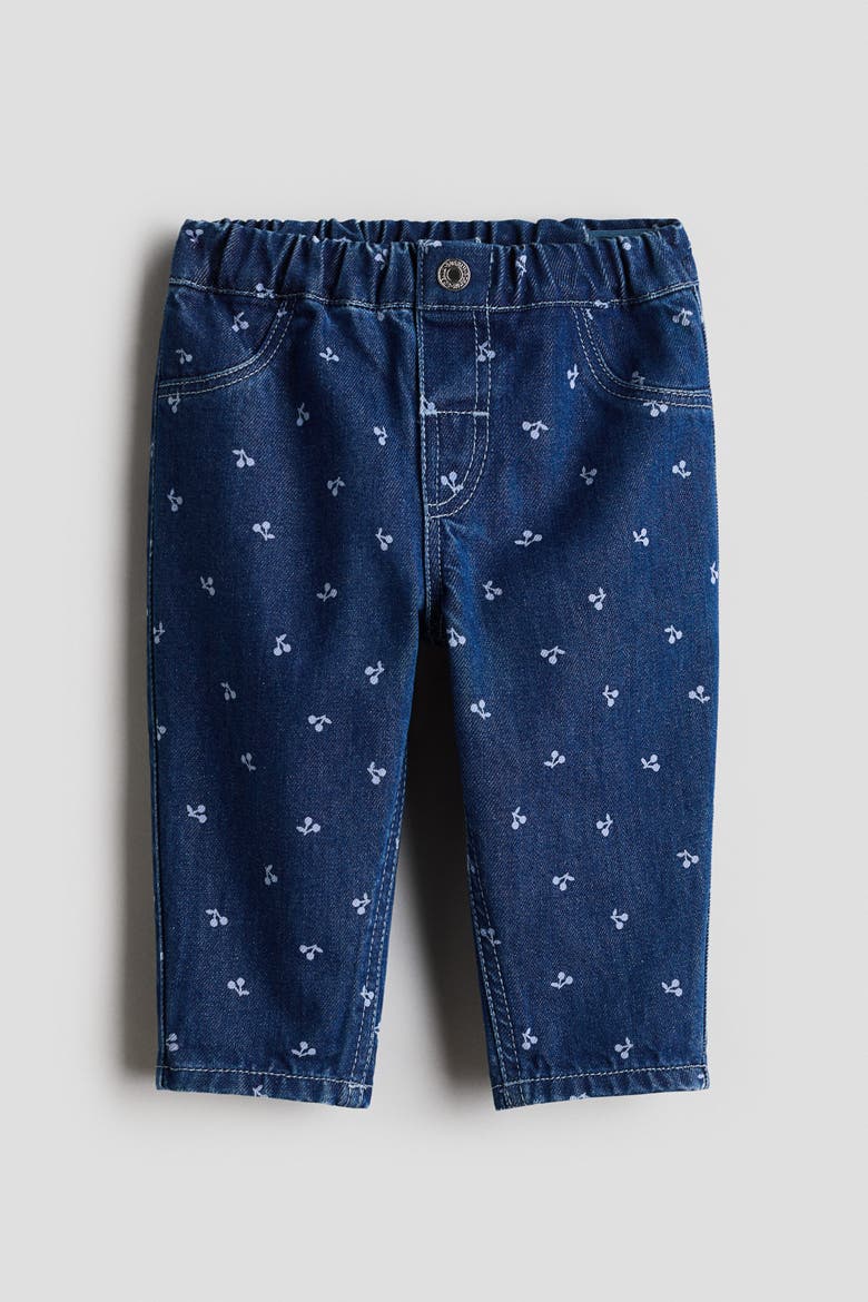 Cotton Trousers, Alternate, color, Dark denim blue/cherries