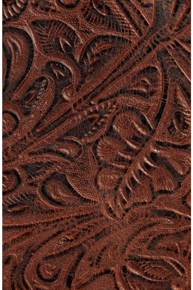 & Stetson Tooled Leather Belt, Alternate, color, BROWN WITH SILVER