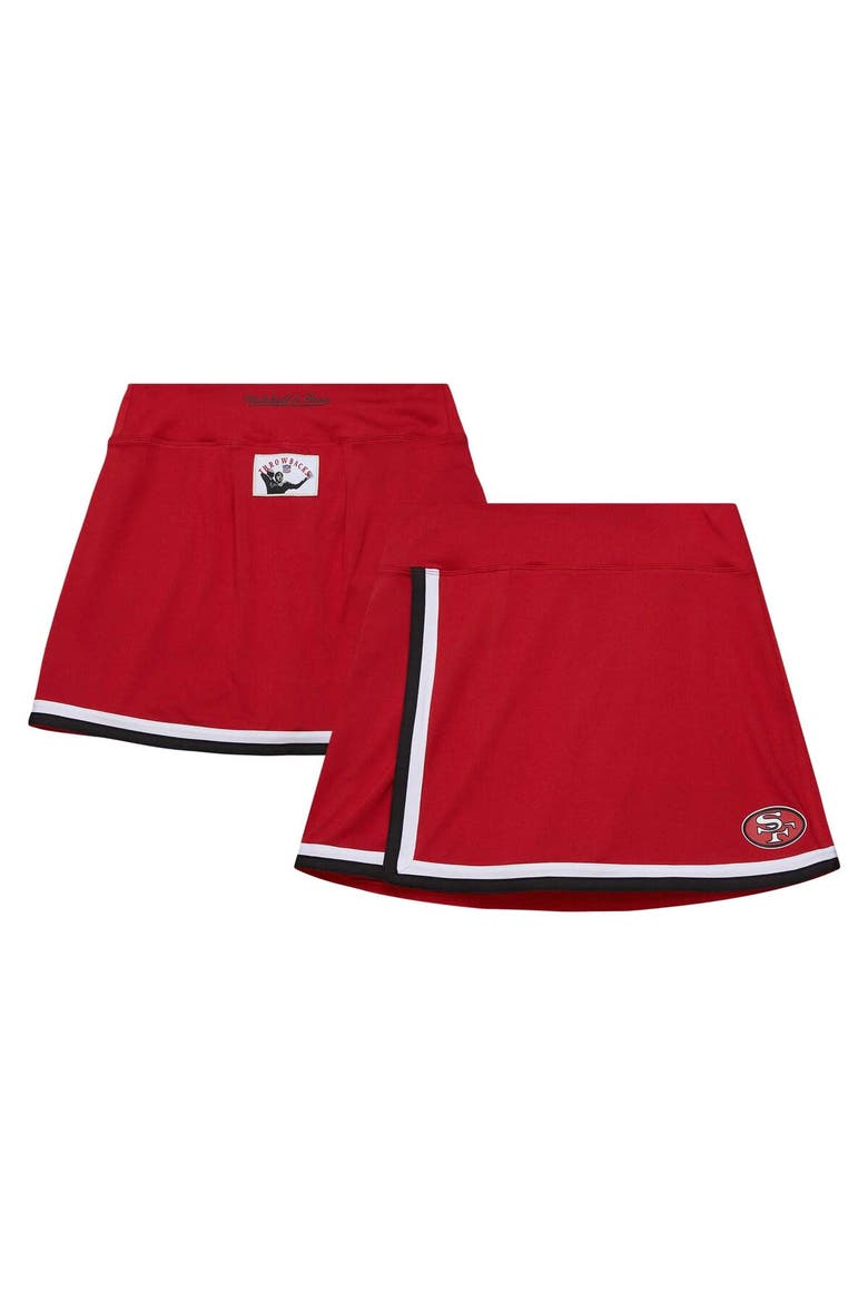 Women's Mitchell & Ness Scarlet San Francisco 49ers Throwback Logo Skort, Main, color, Scarlet